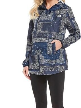The North Face Packable Printed Fanorak Jacket-Navy Paisley Bandana size Medium